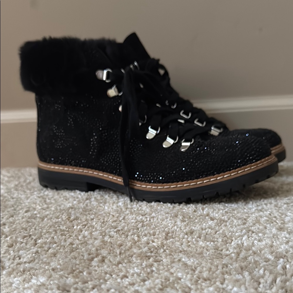 Women's Black Fur-Lined Ankle Boots